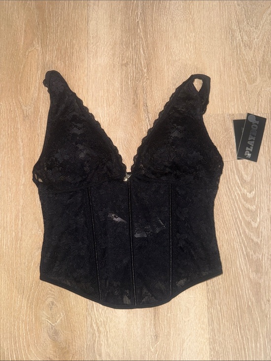 PLAYBOY Tops - PLAYBOY Black Lace Corset Top